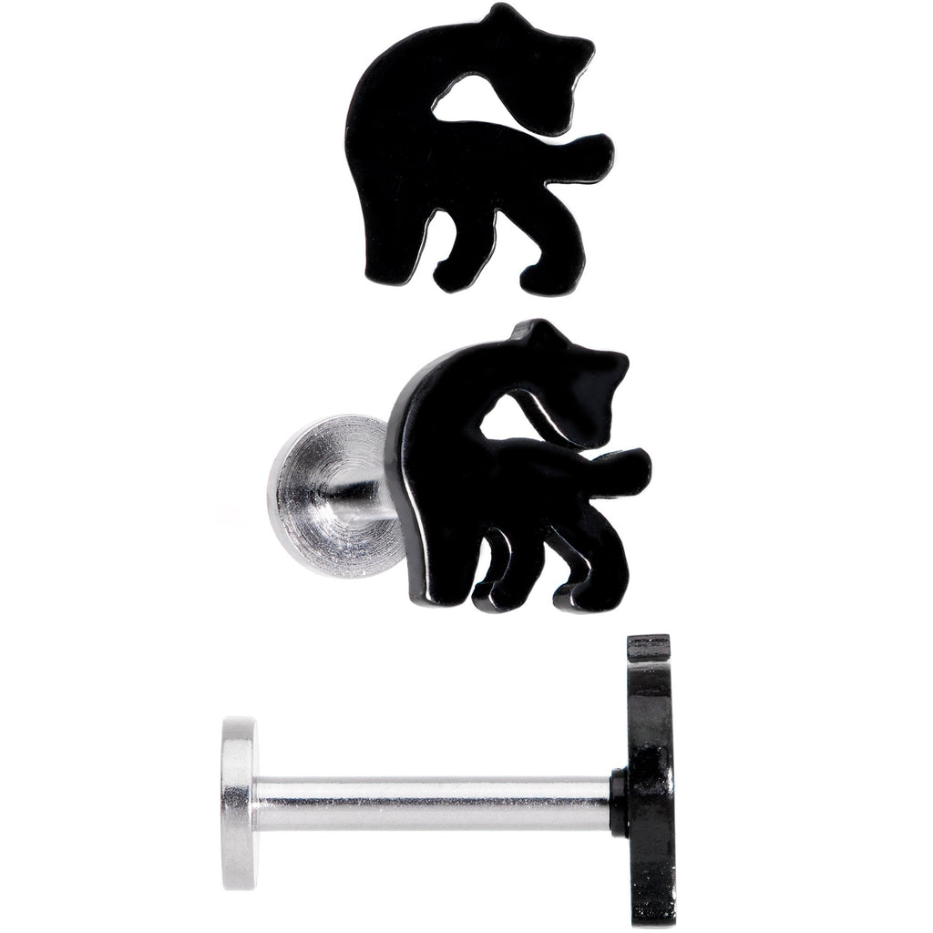 BodyCandy 16G 5/16 Multicolor Internally Threaded Giraffe Labret Set of 4 — lifestyle context