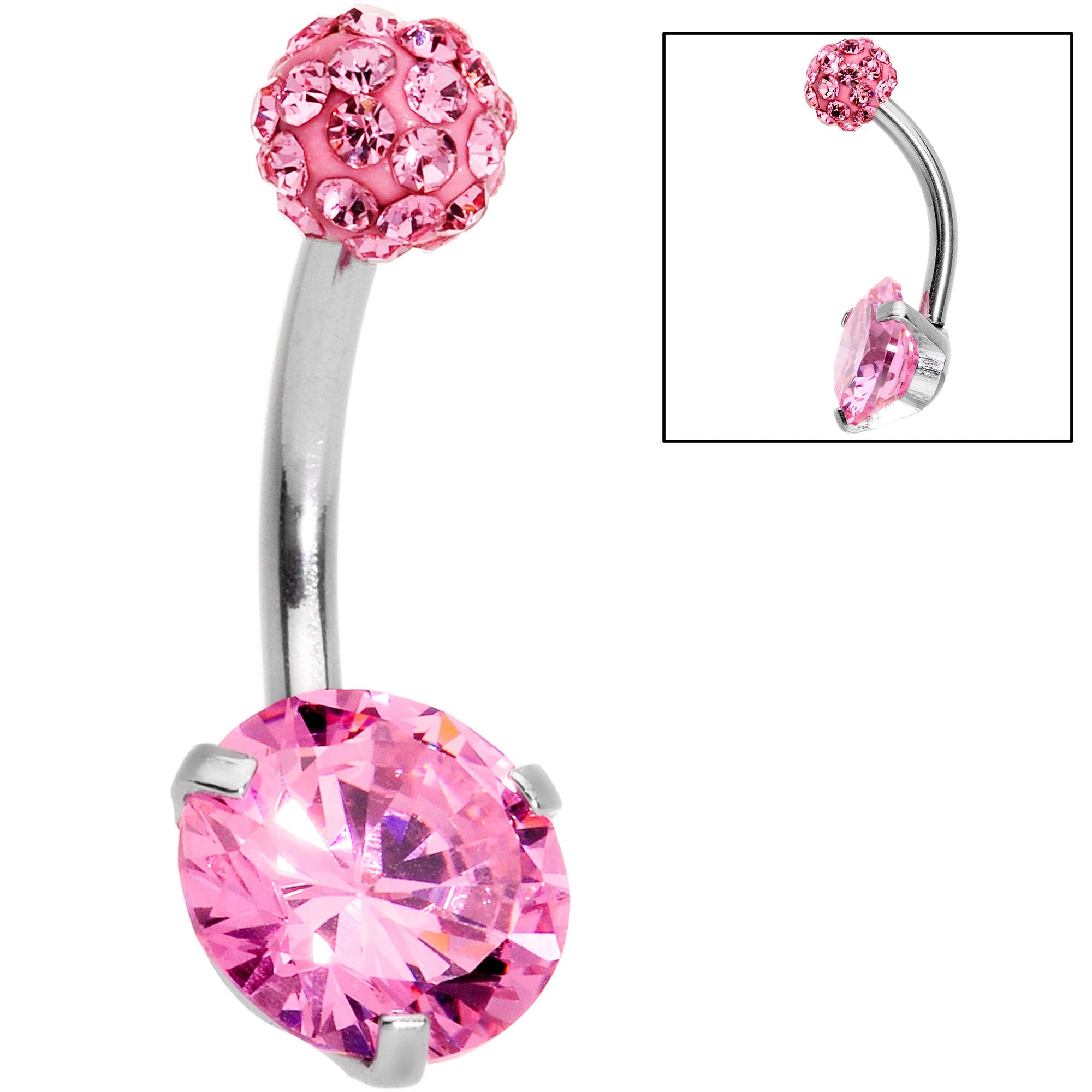 BodyCandy Clear Pink Purple Gem Ultimate Girly Glamour Belly Ring Set of 3 — lifestyle context