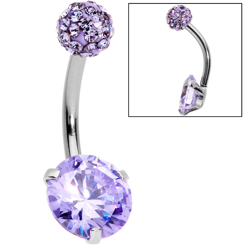 BodyCandy Clear Pink Purple Gem Ultimate Girly Glamour Belly Ring Set of 3 — alternate view