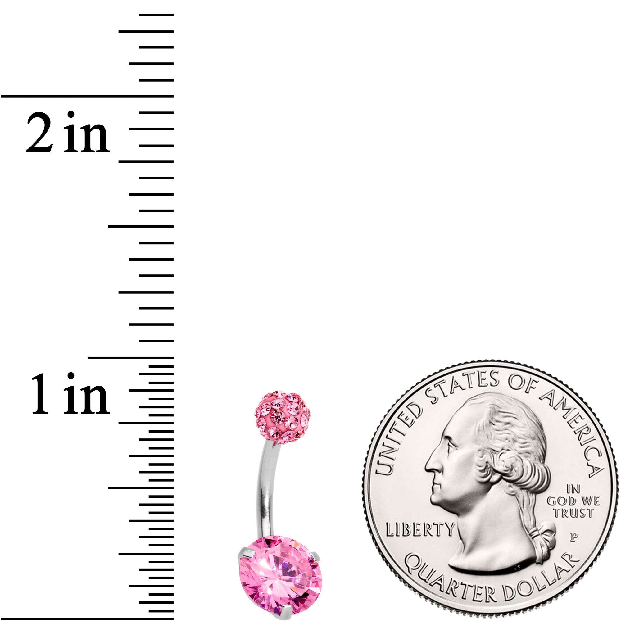 BodyCandy Clear Pink Purple Gem Ultimate Girly Glamour Belly Ring Set of 3 — packaging or label