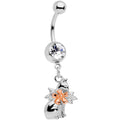 BodyCandy Clear Gem Kitty Cat With a Corsage Dangle Belly Ring — main product shot