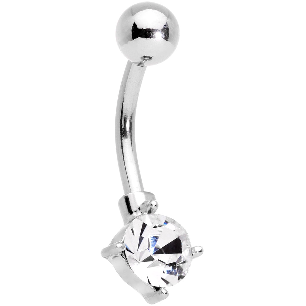 BodyCandy Clear Gem Holiday Season Winter Snowflake Belly Ring Set of 4 — branding close-up