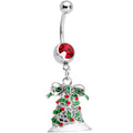 BodyCandy Red Gem Christmas Season Holiday Bell Dangle Belly Ring — main product shot