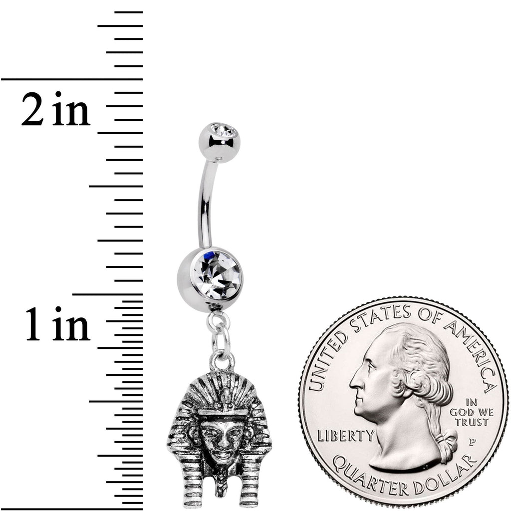 BodyCandy Clear Gem Mighty Pharaoh Dangle Belly Ring — detail and construction