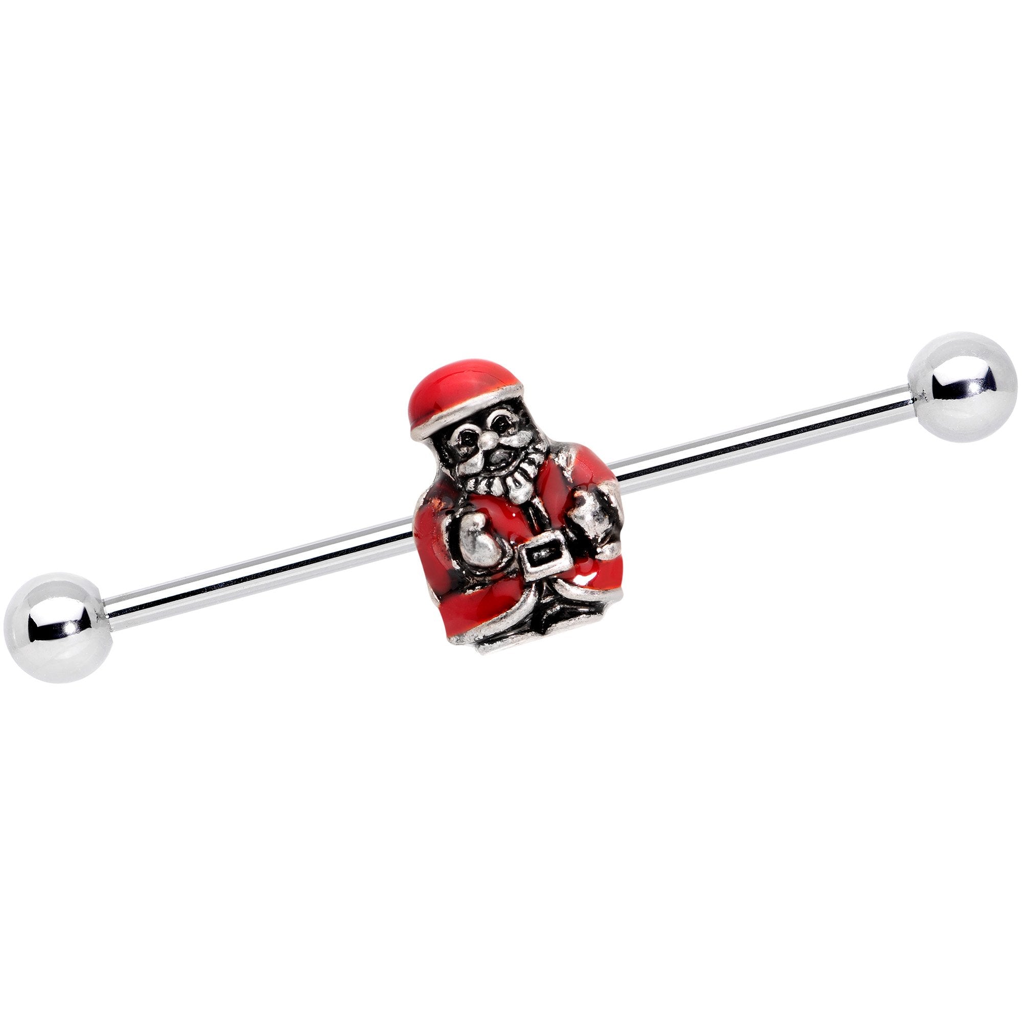 BodyCandy 14G Red Santa Claus Industrial Barbell 38mm — main product shot