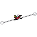 BodyCandy 14G Santas Sleigh Ride Industrial Barbell 38mm — main product shot