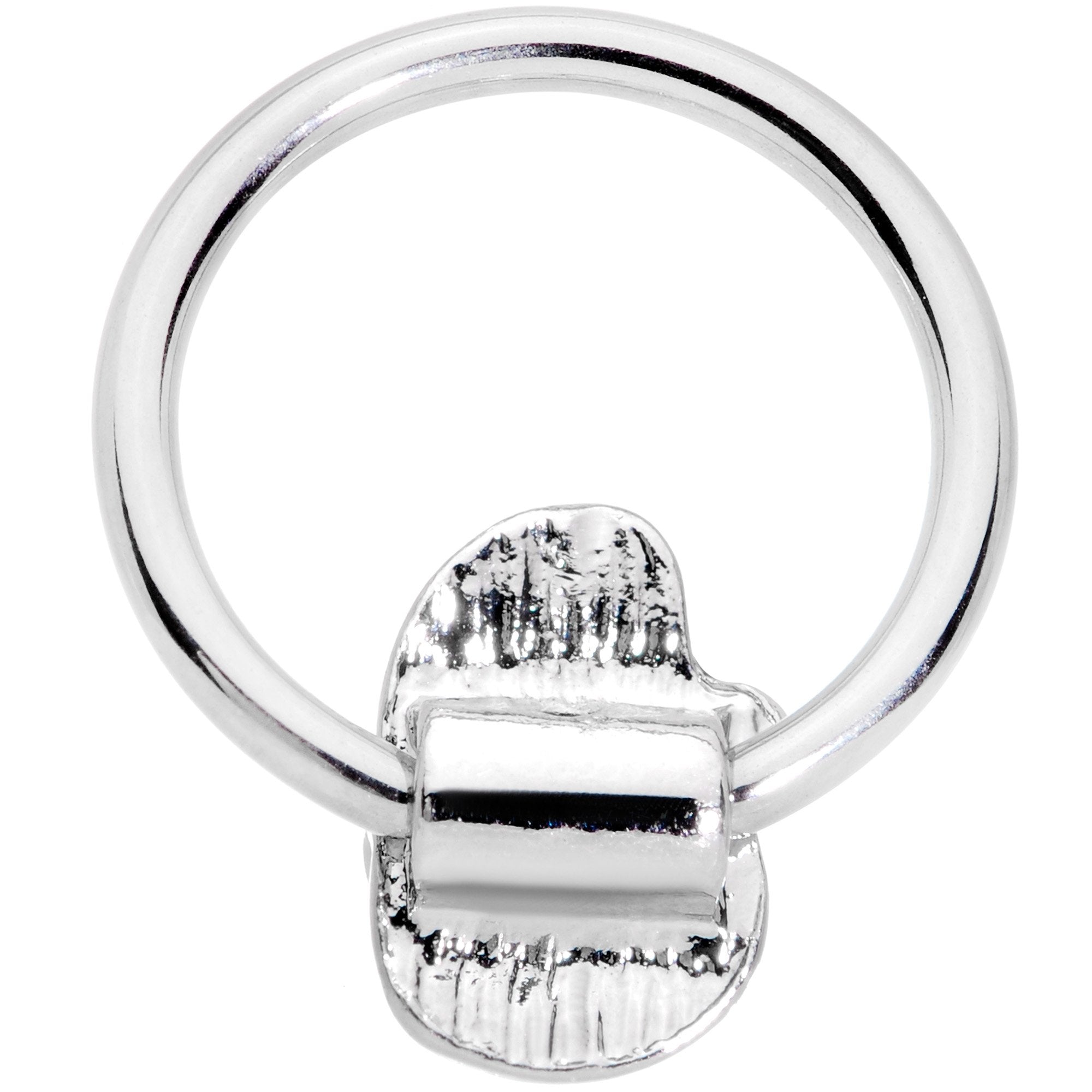 BodyCandy 16G 3/8 Clear Gem Happy Santa BCR Captive Ring — detail and construction