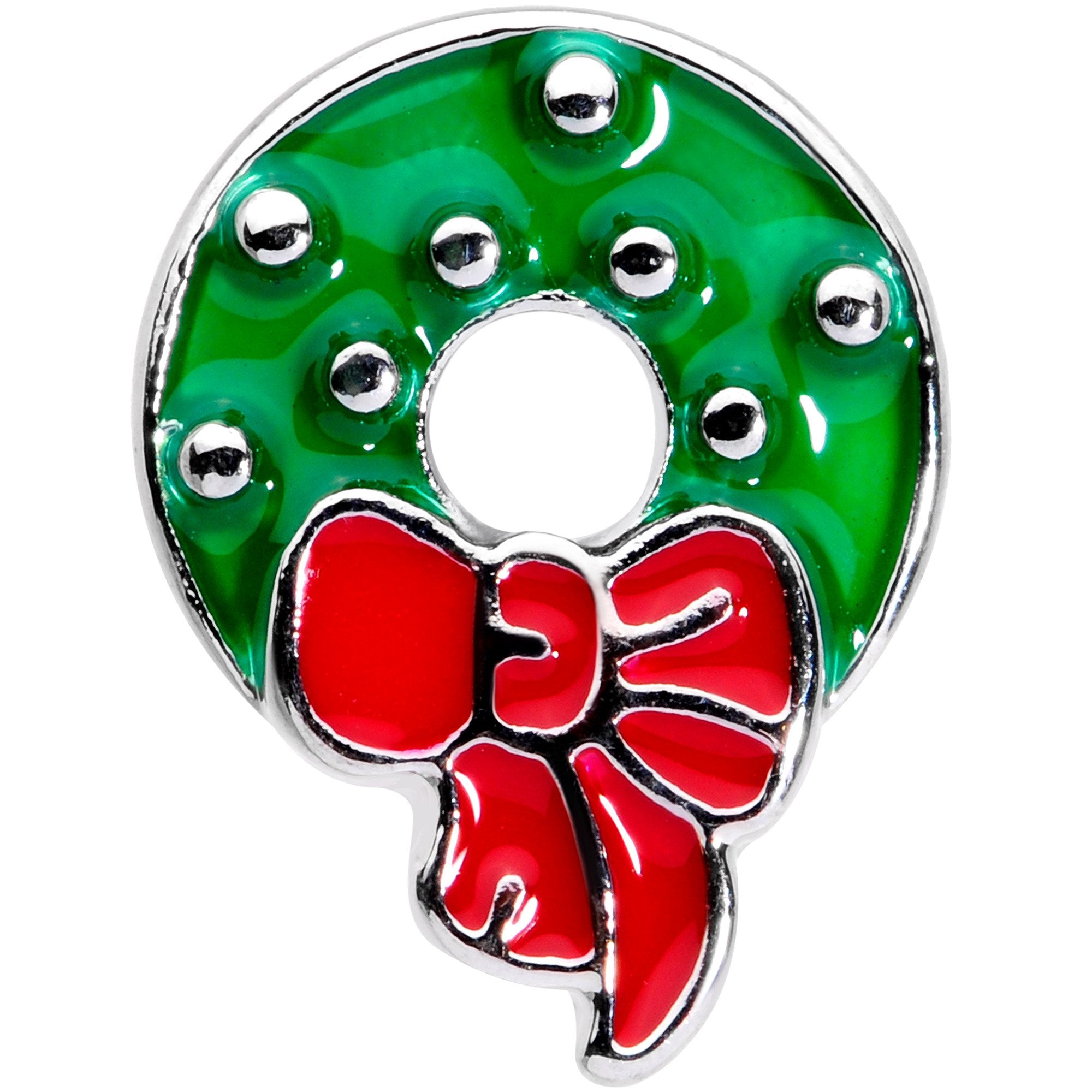 BodyCandy Christmas Wreath Double Flare Tunnel Plug Set 2G to 1 Inch — lifestyle context