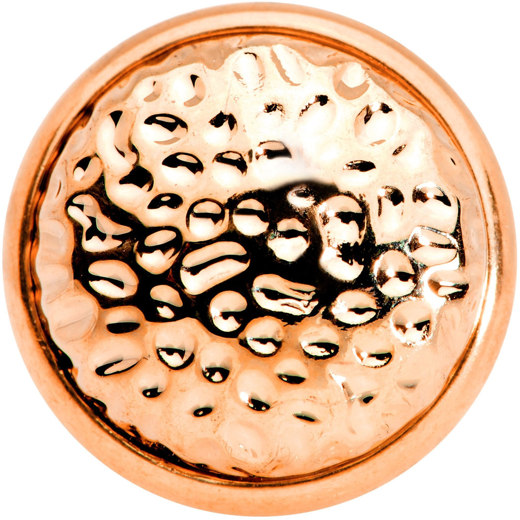 BodyCandy Rose Gold Tone Hammered Finish Single Flare Plug Set 6mm to 16mm Sizes — lifestyle context