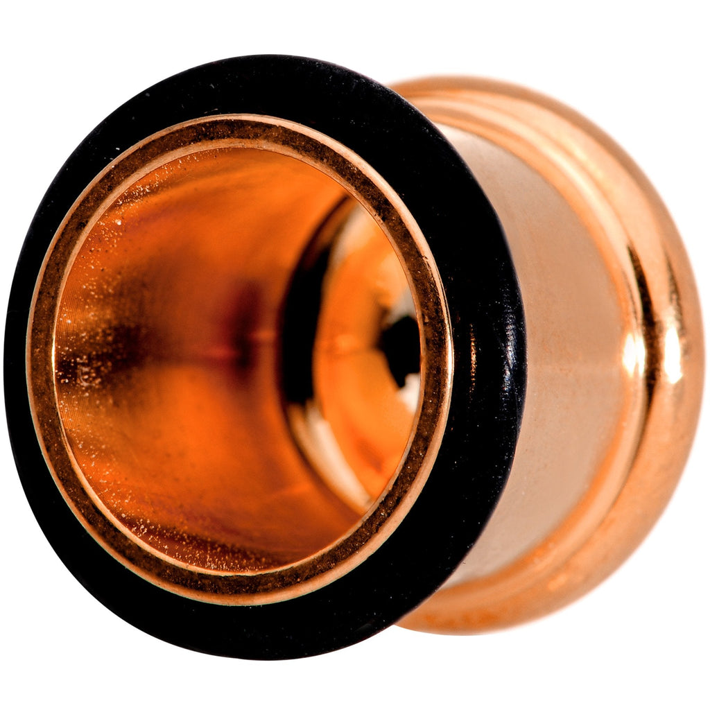 BodyCandy Rose Gold Tone Hammered Finish Single Flare Plug Set 6mm to 16mm Sizes — alternate view