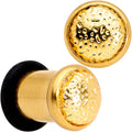 BodyCandy Gold Tone Hammered Finish Single Flare Plug Set 6mm to 16mm Sizes — packaging or label