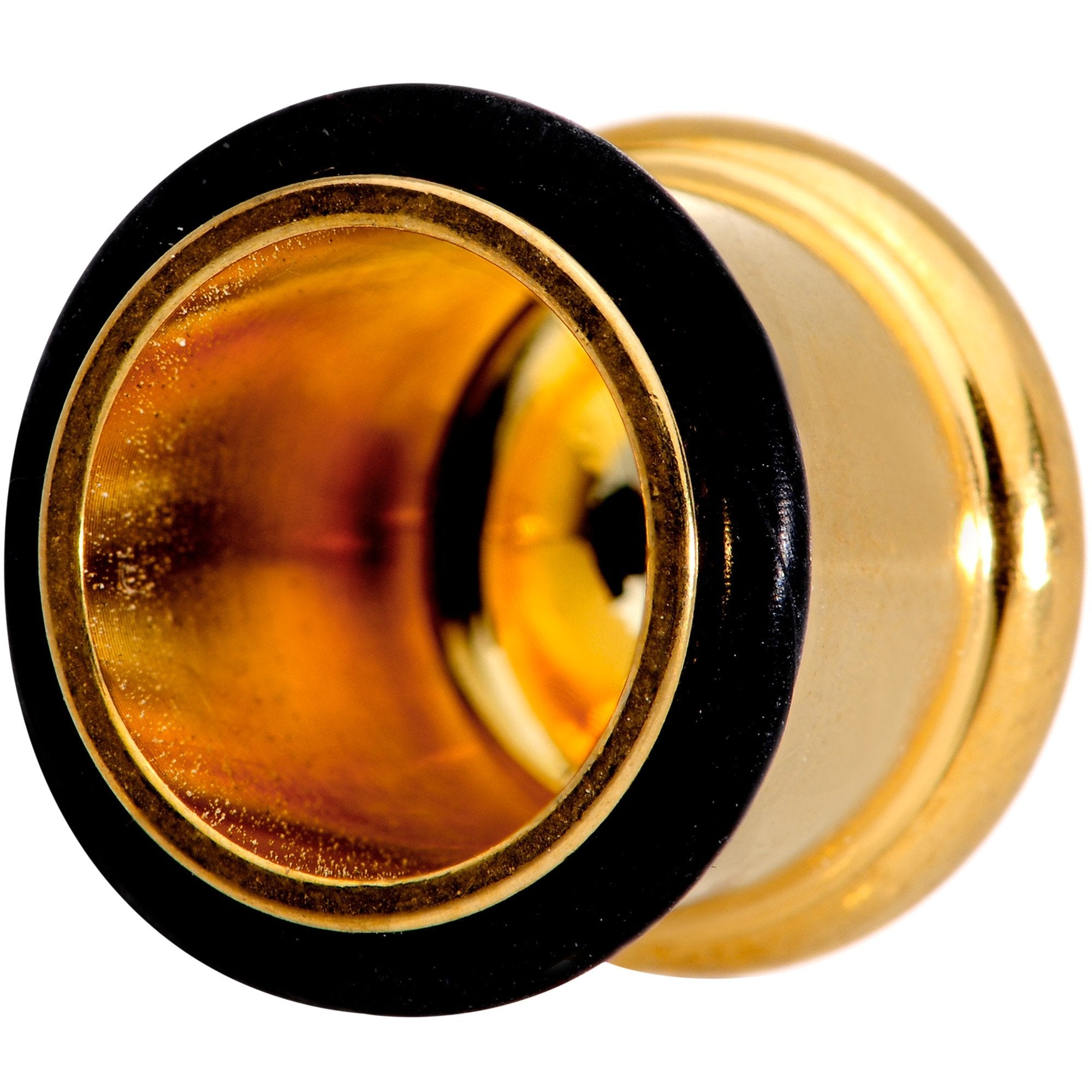BodyCandy Gold Tone Hammered Finish Single Flare Plug Set 6mm to 16mm Sizes — alternate view