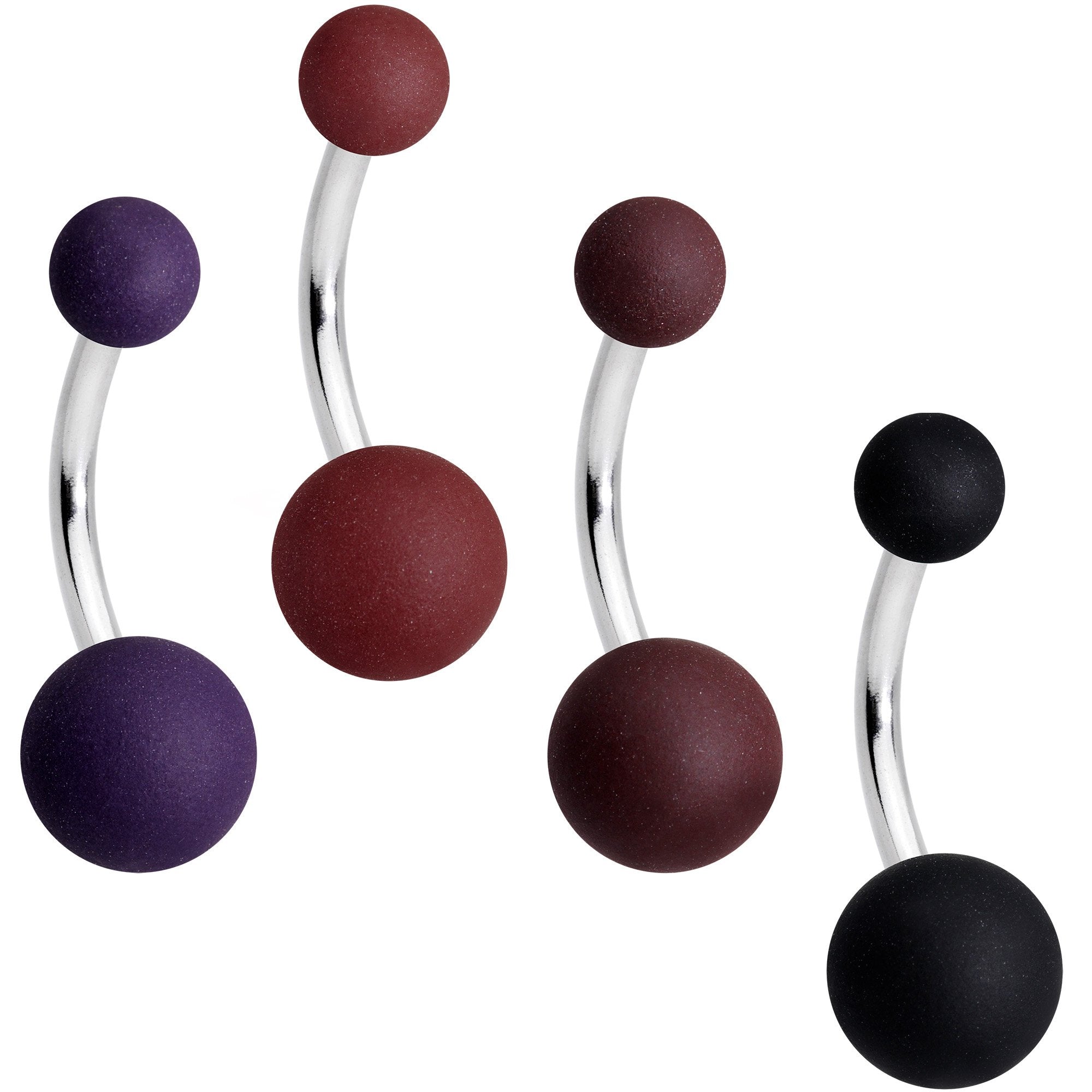 BodyCandy Muted Matte Tones Belly Ring Set of 4 — lifestyle context