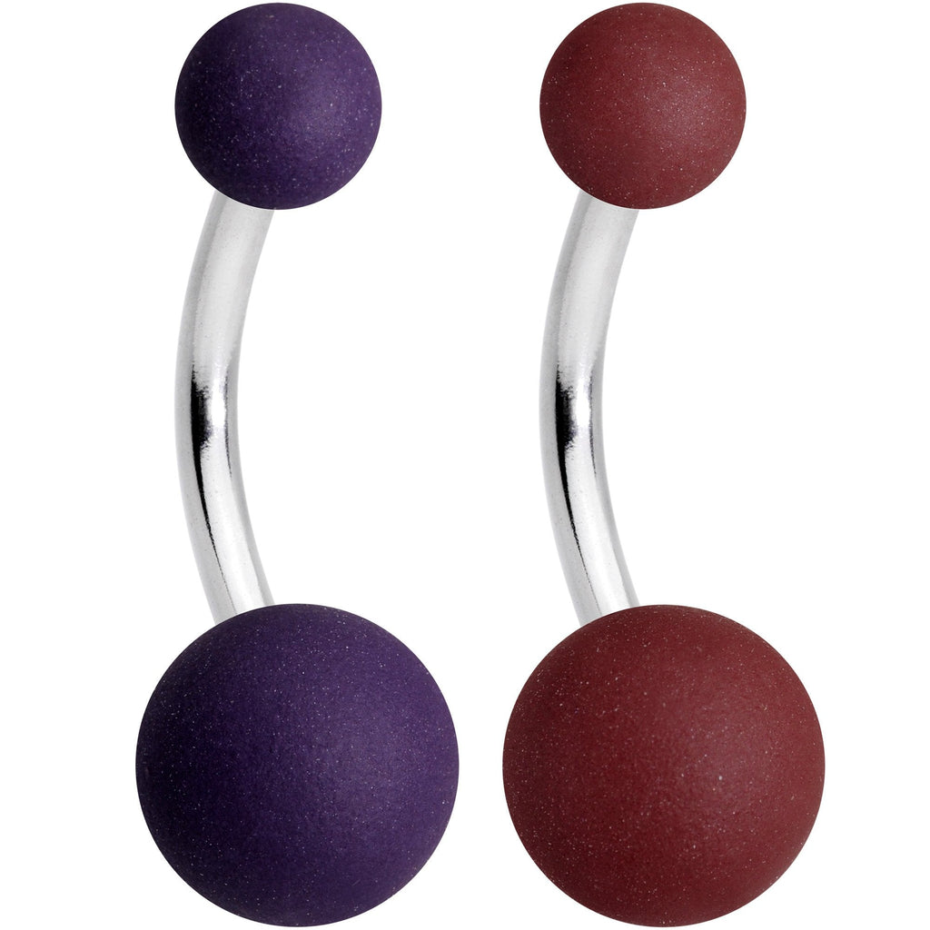 BodyCandy Muted Matte Tones Belly Ring Set of 4 — branding close-up