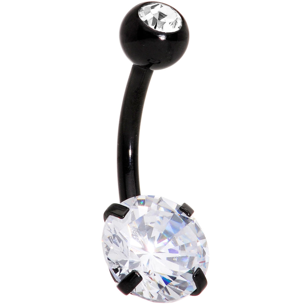 BodyCandy Clear Gem Black Large and Small Gem Belly Ring — main product shot