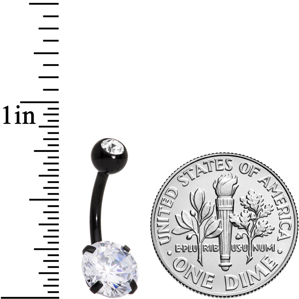 BodyCandy Clear Gem Black Large and Small Gem Belly Ring — lifestyle context