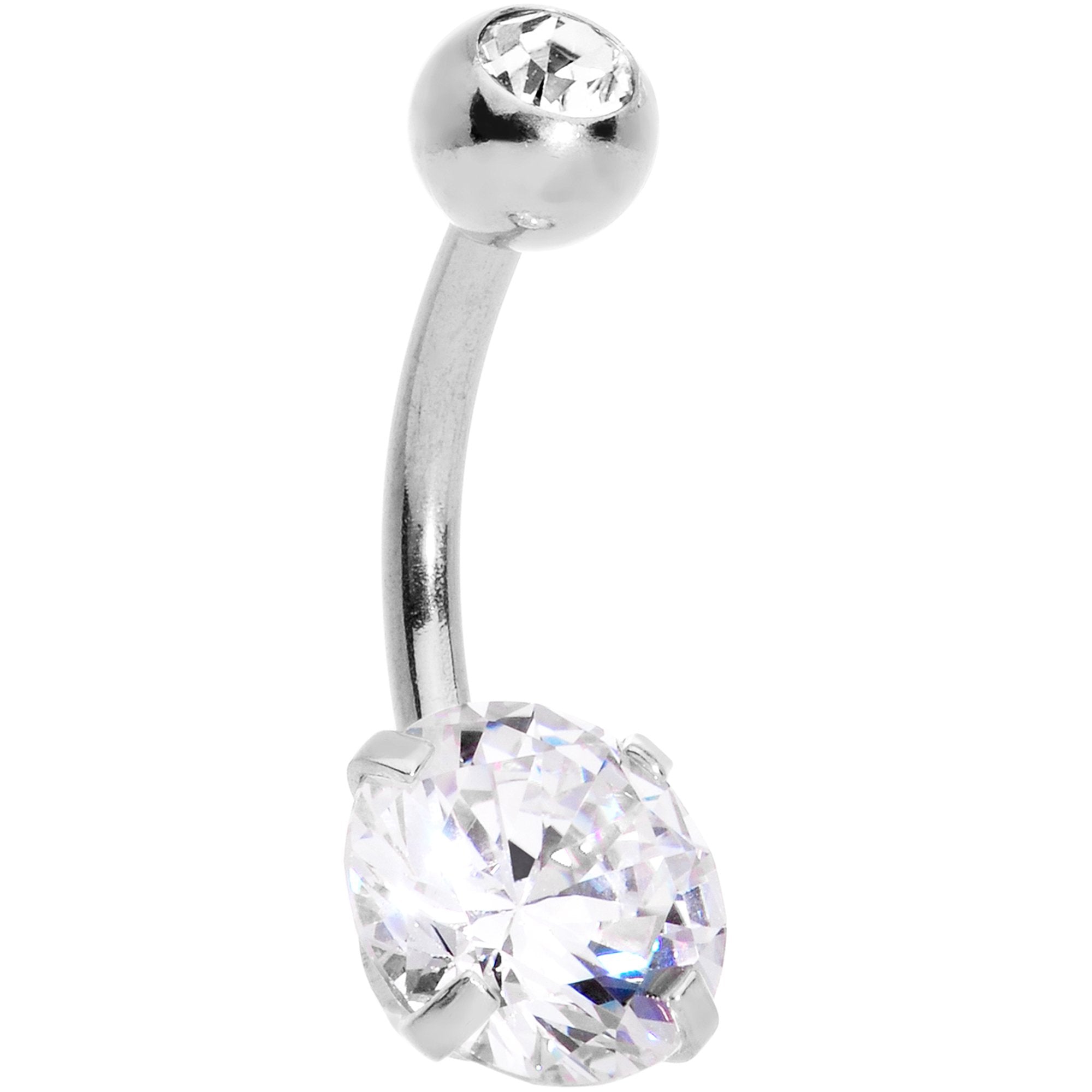 BodyCandy Clear Gem Large and Small Gem Belly Ring — main product shot
