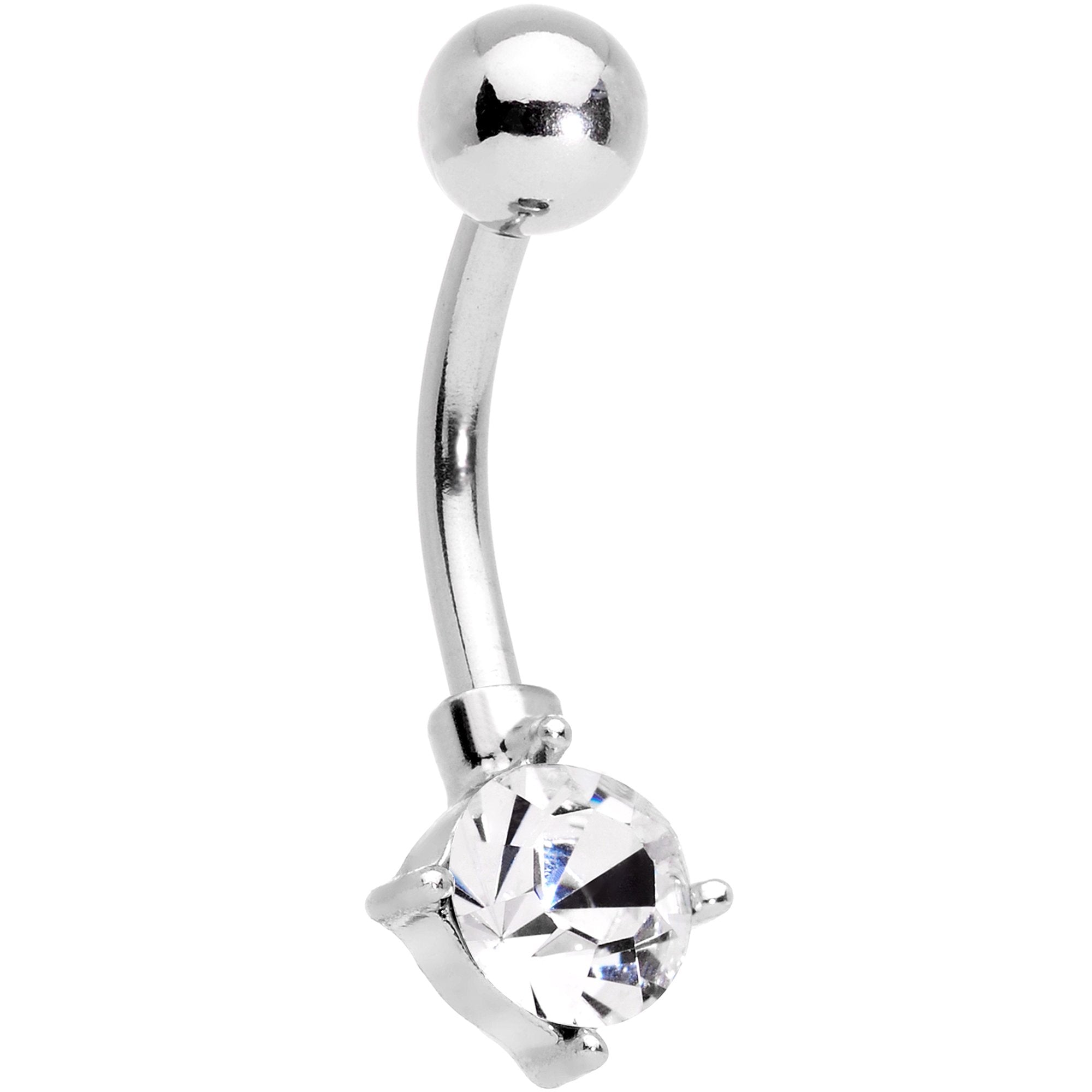 BodyCandy Clear Gem Gold Tone Winter Snowflake Belly Ring Set of 4 — branding close-up