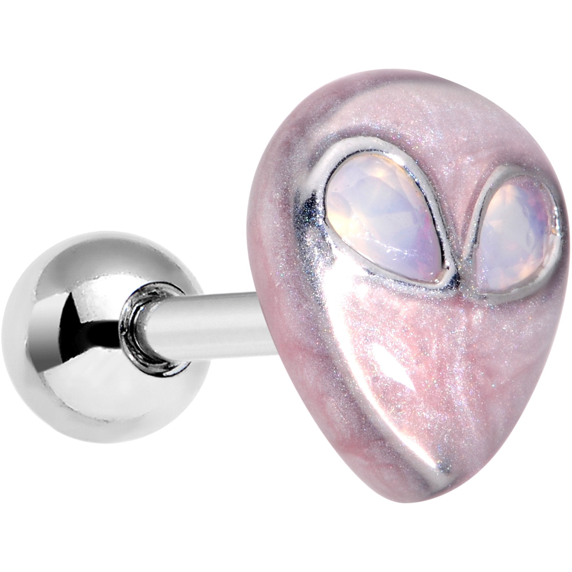BodyCandy 16G 1/4 White Synthetic Opal Alien Tragus Cartilage Earring — main product shot