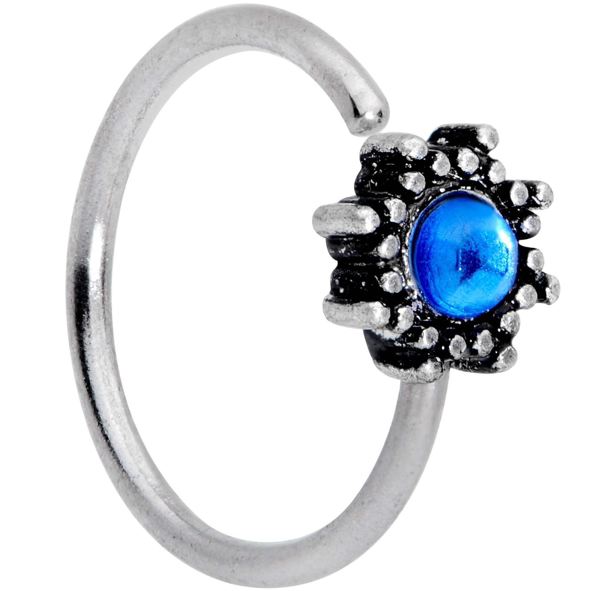 BodyCandy 20G 5/16 Blue Faux Opal Triad Seamless Circular Ring — main product shot