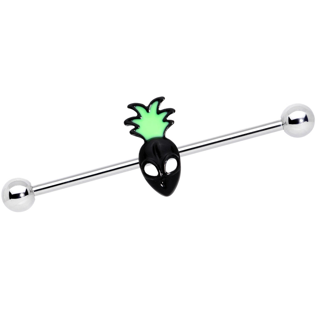 BodyCandy 14G Green Black Sneaky Pineapple Alien 38mm — main product shot