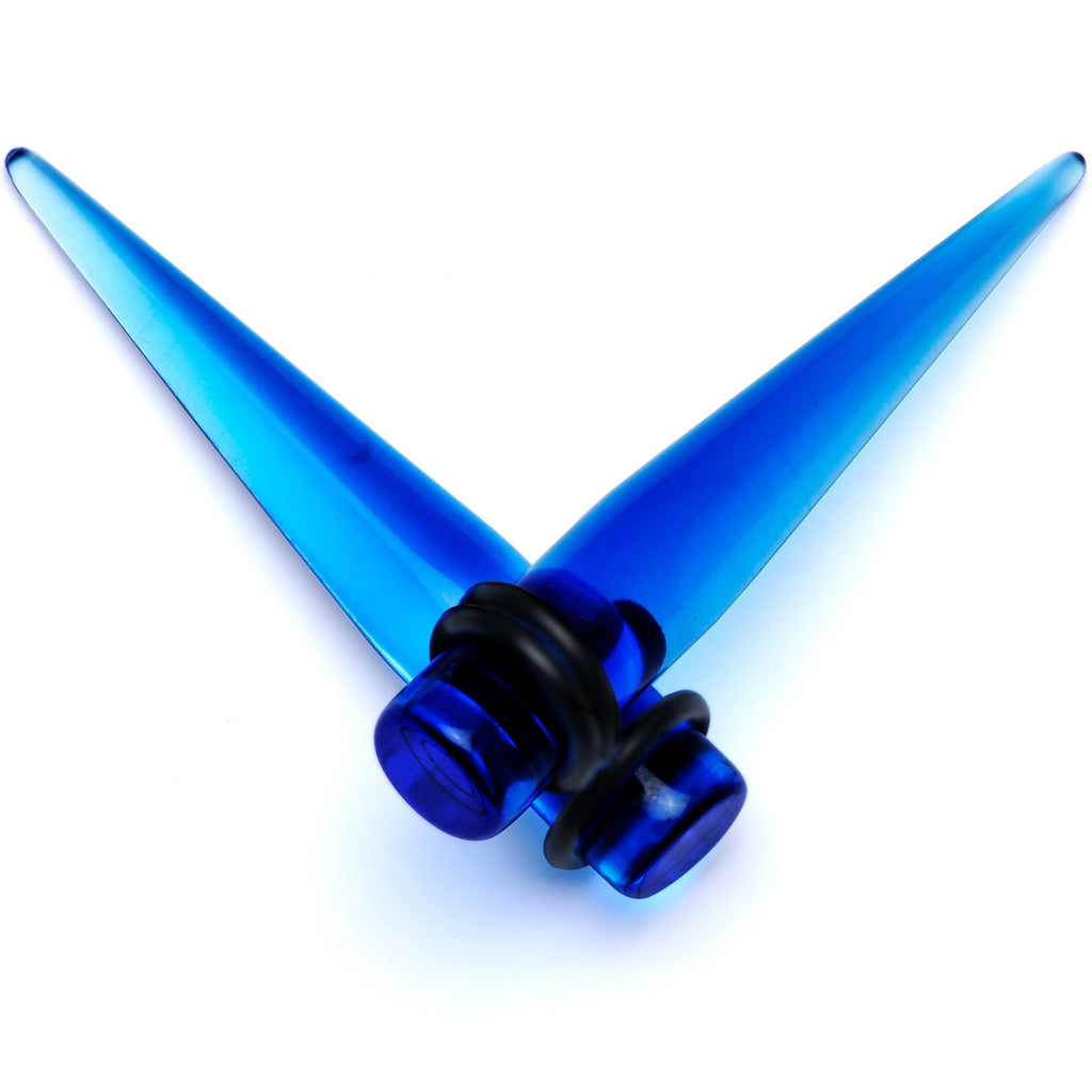BodyCandy 14 to 00G Light Blue Acrylic Straight Taper 18 Piece Stretching Kit — branding close-up