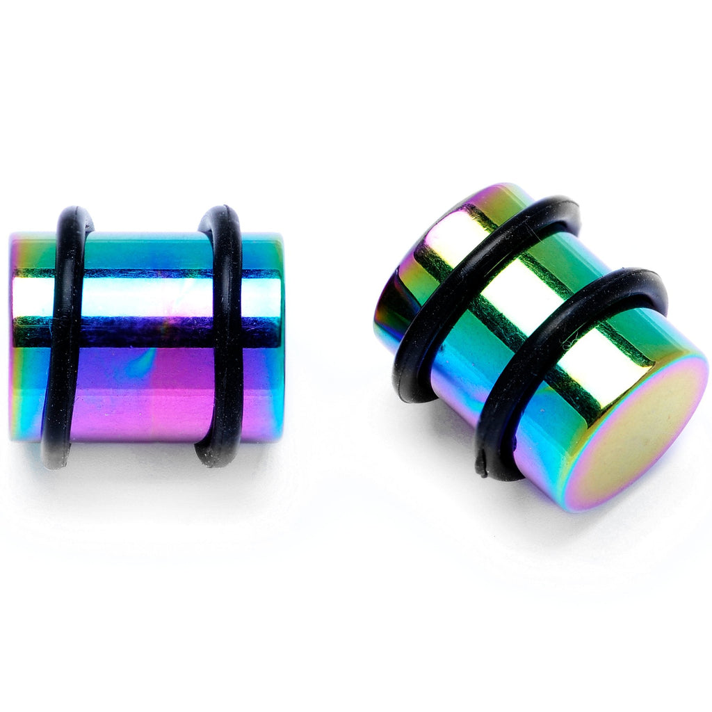 BodyCandy Rainbow PVD Straight Plug and Taper Set Sizes 5mm to 10mm — lifestyle context
