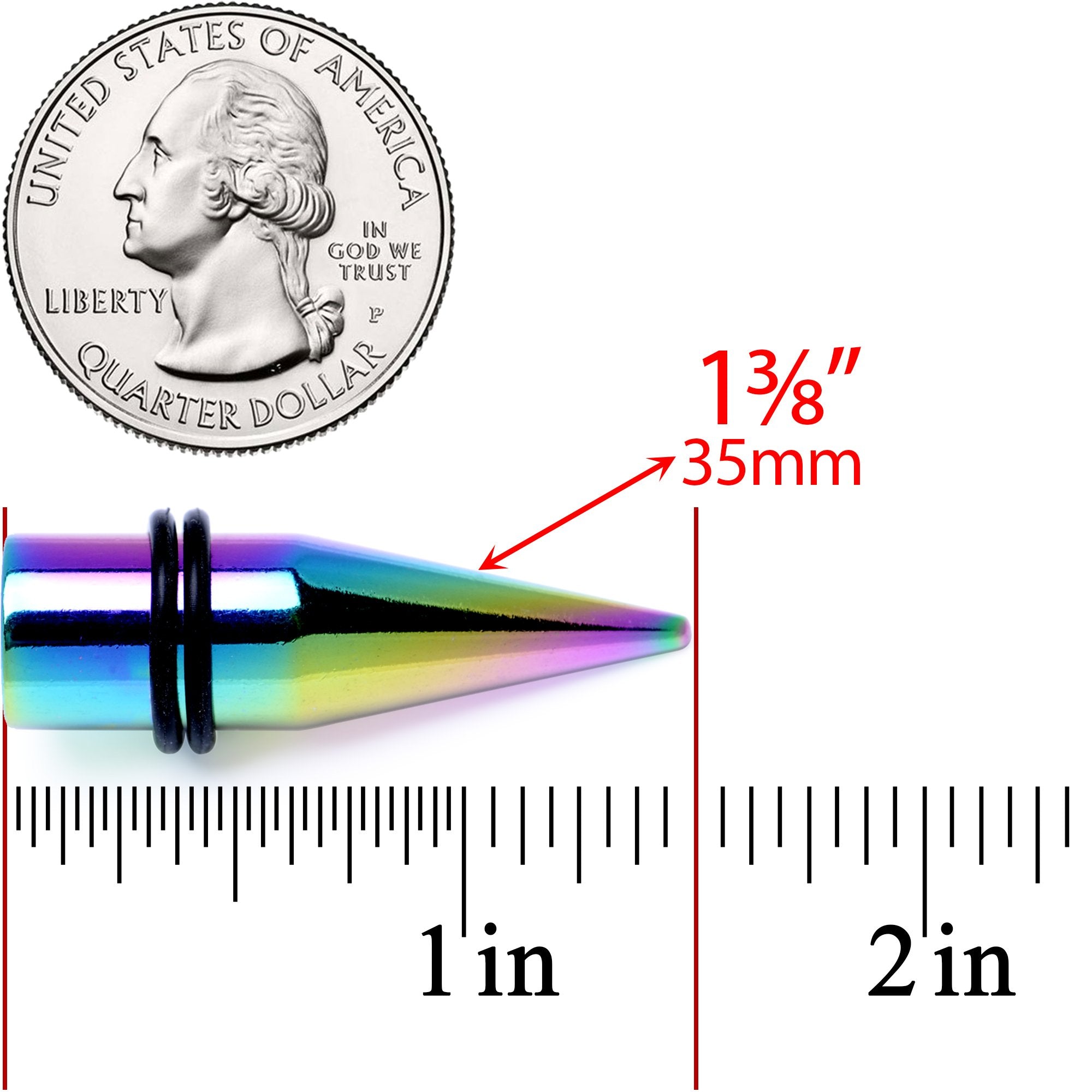 BodyCandy Rainbow PVD Straight Plug and Taper Set Sizes 5mm to 10mm — alternate view
