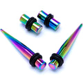 BodyCandy Rainbow PVD Straight Plug and Taper Set Sizes 5mm to 10mm — packaging or label