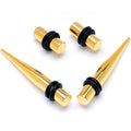 BodyCandy Gold Tone PVD Straight Plug and Taper Set Sizes 5mm to 10mm — packaging or label