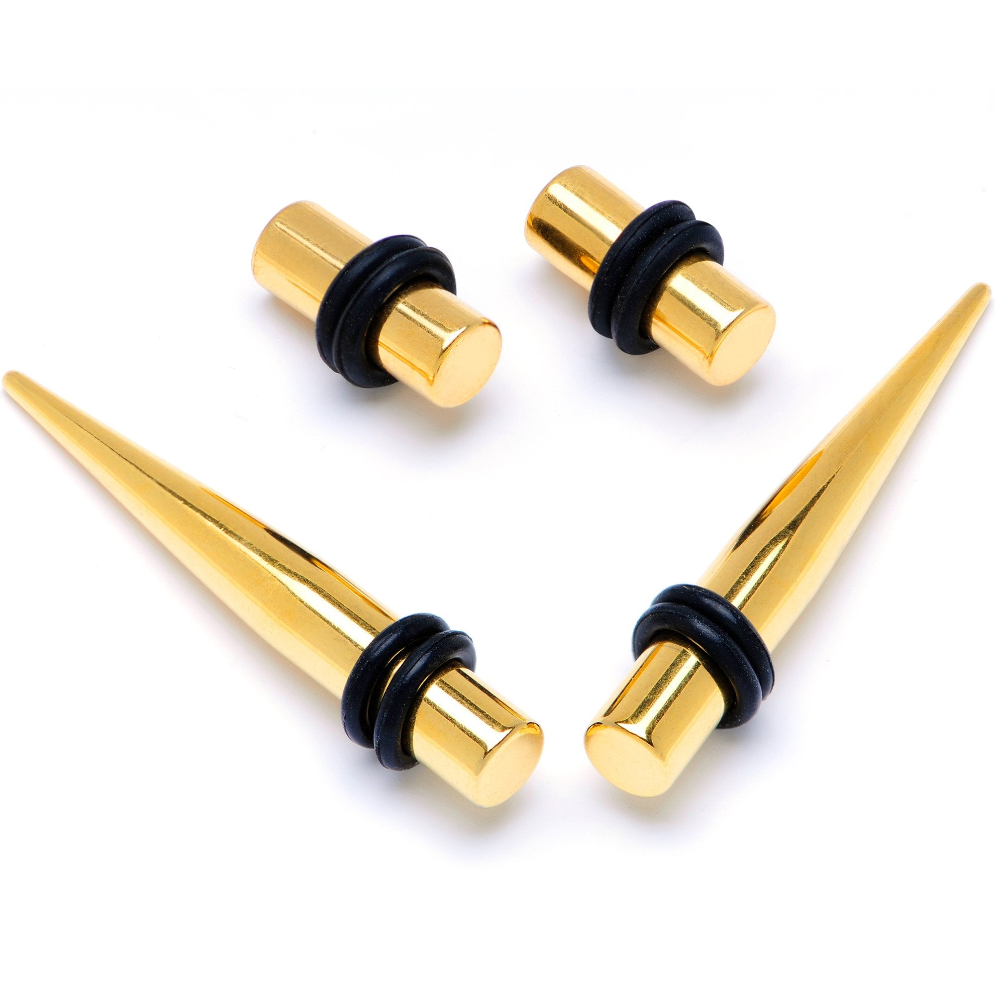 BodyCandy Gold Tone PVD Straight Plug and Taper Set Sizes 5mm to 10mm — packaging or label