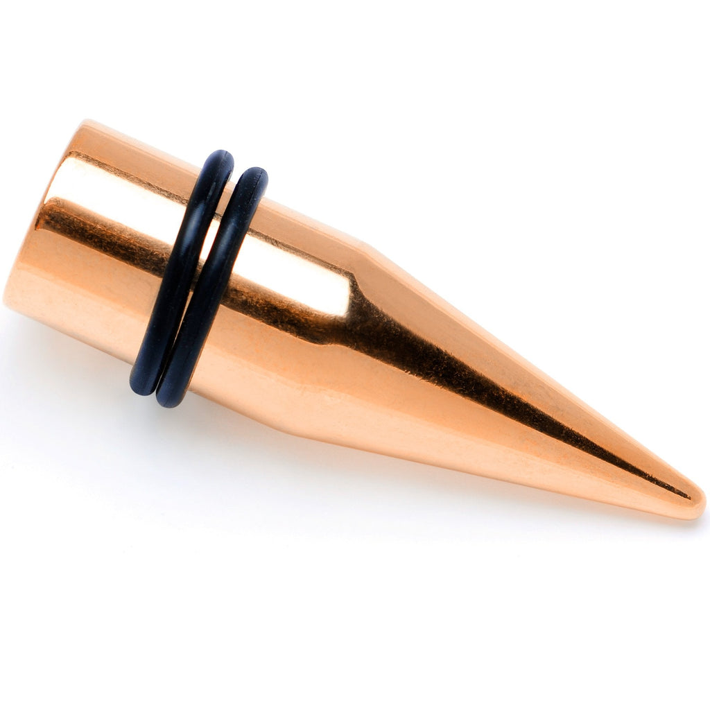 BodyCandy Rose Gold Tone PVD Straight Plug and Taper Set Sizes 5mm to 10mm — lifestyle context