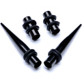 BodyCandy Black PVD Straight Plug and Taper Set Sizes 5mm to 10mm — alternate view