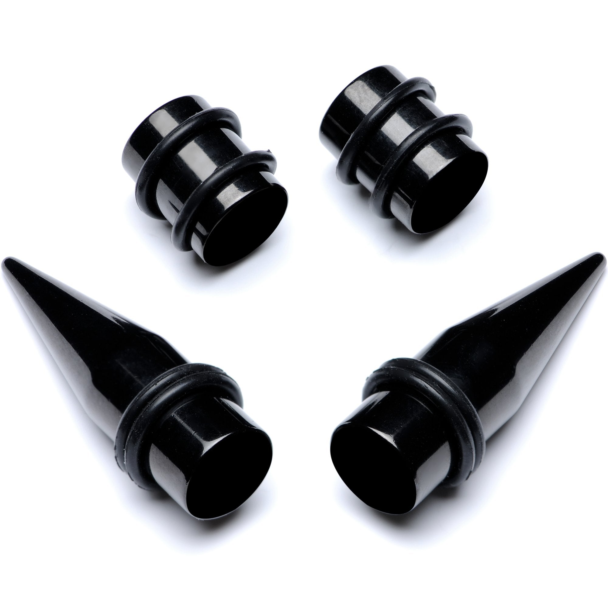 BodyCandy Black PVD Straight Plug and Taper Set Sizes 5mm to 10mm — main product shot