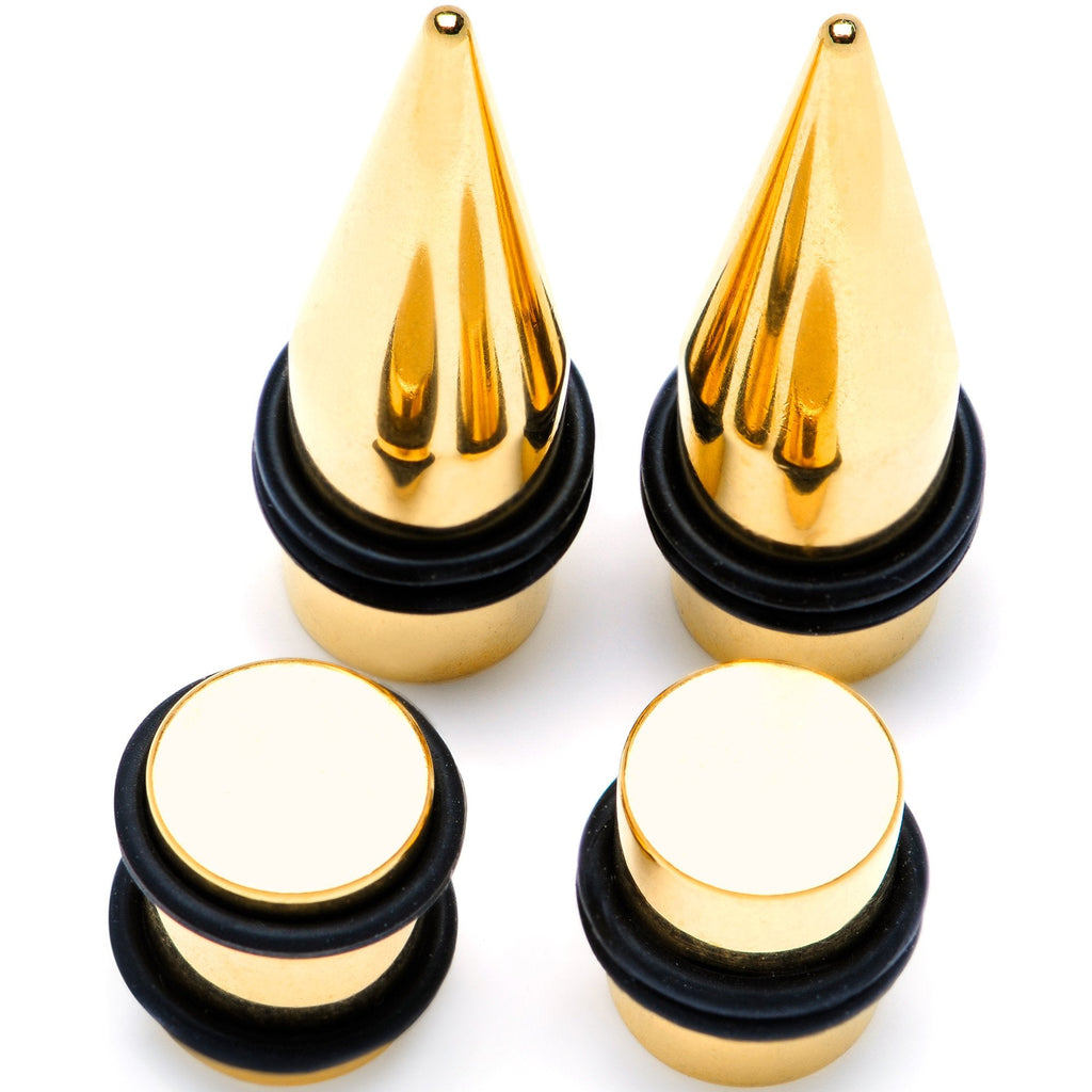 BodyCandy Gold Tone PVD Straight Plug and Taper Set Sizes 5mm to 10mm — alternate view