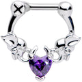 BodyCandy 16G 1/4 Purple Heart Gem Royal Valentine Cartilage Clicker — main product shot