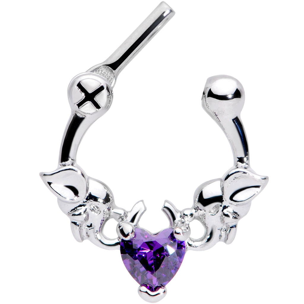 BodyCandy 16G 1/4 Purple Heart Gem Royal Valentine Cartilage Clicker — lifestyle context