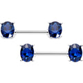 BodyCandy 14G 9/16 Blue Gem Midnight Glamour Barbell Nipple Ring Set — main product shot