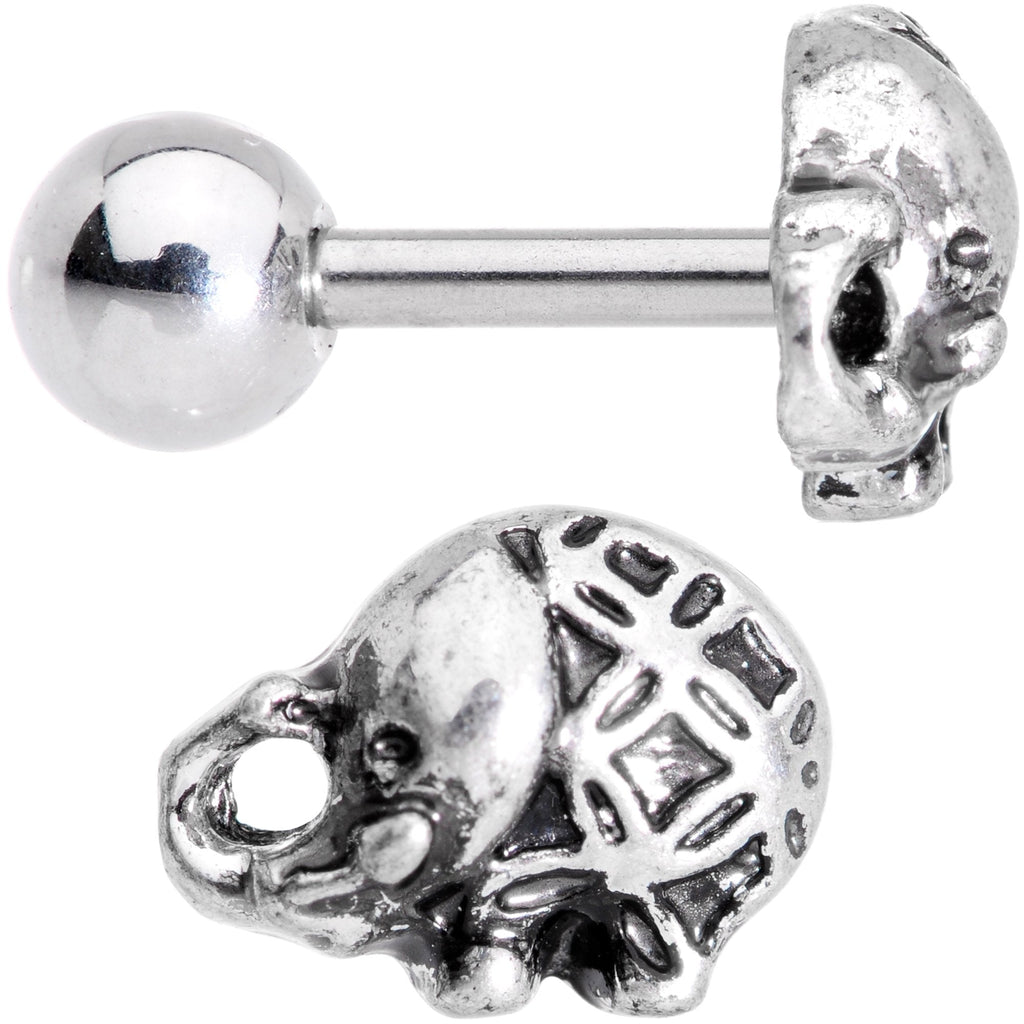 BodyCandy 16G 1/4 Join the Circus Elephant Cartilage Tragus Earring — branding close-up