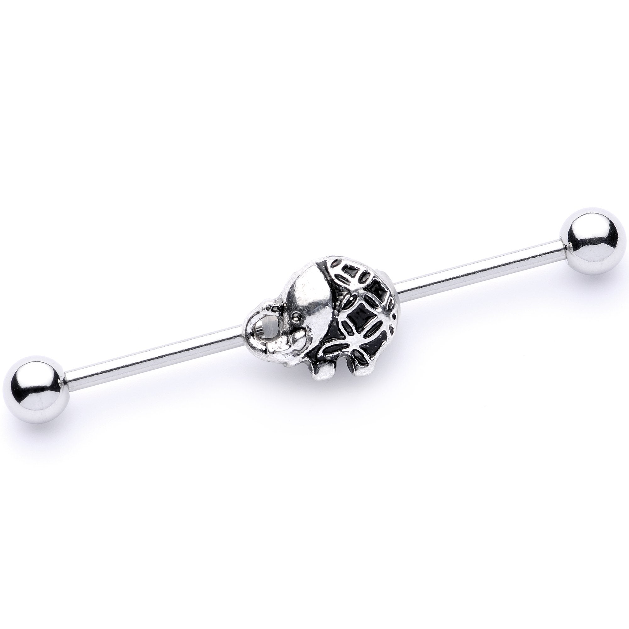 BodyCandy 14G Whimsical Round Elephant Industrial Barbell 38mm — main product shot