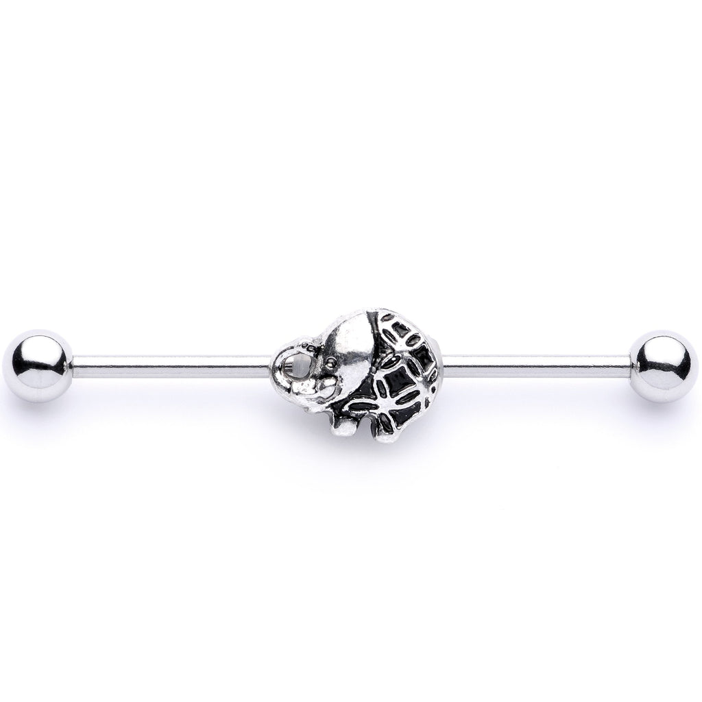 BodyCandy 14G Whimsical Round Elephant Industrial Barbell 38mm — detail and construction