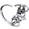 BodyCandy 16G 3/8 Clear CZ Gem Abstract Hearts Left Heart Closure Ring — main product shot