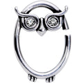 BodyCandy 16G 3/8 Clear Cubic Zirconia Wise Old Right Owl Closure Ring — main product shot