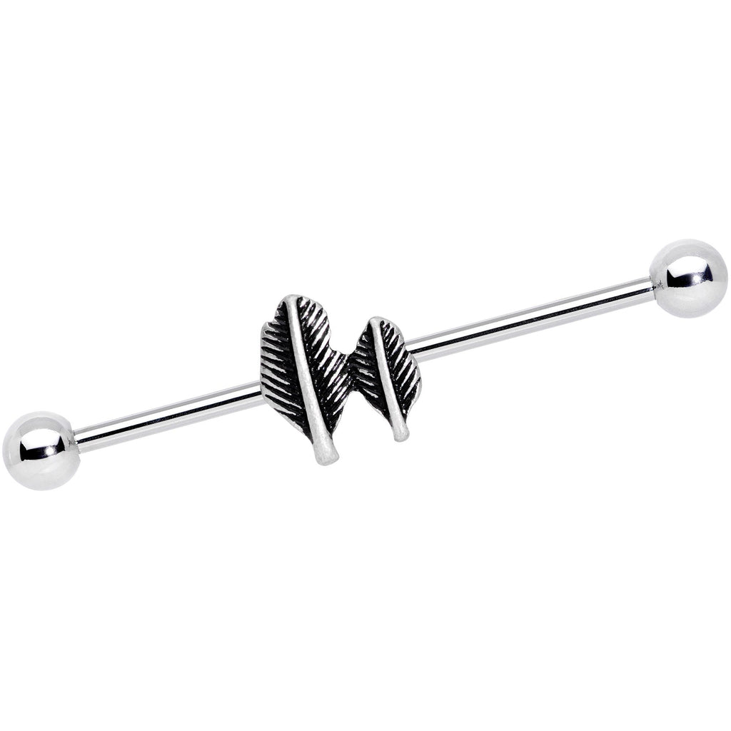 BodyCandy 14G Southwest Feathers Industrial Barbell 38mm — main product shot