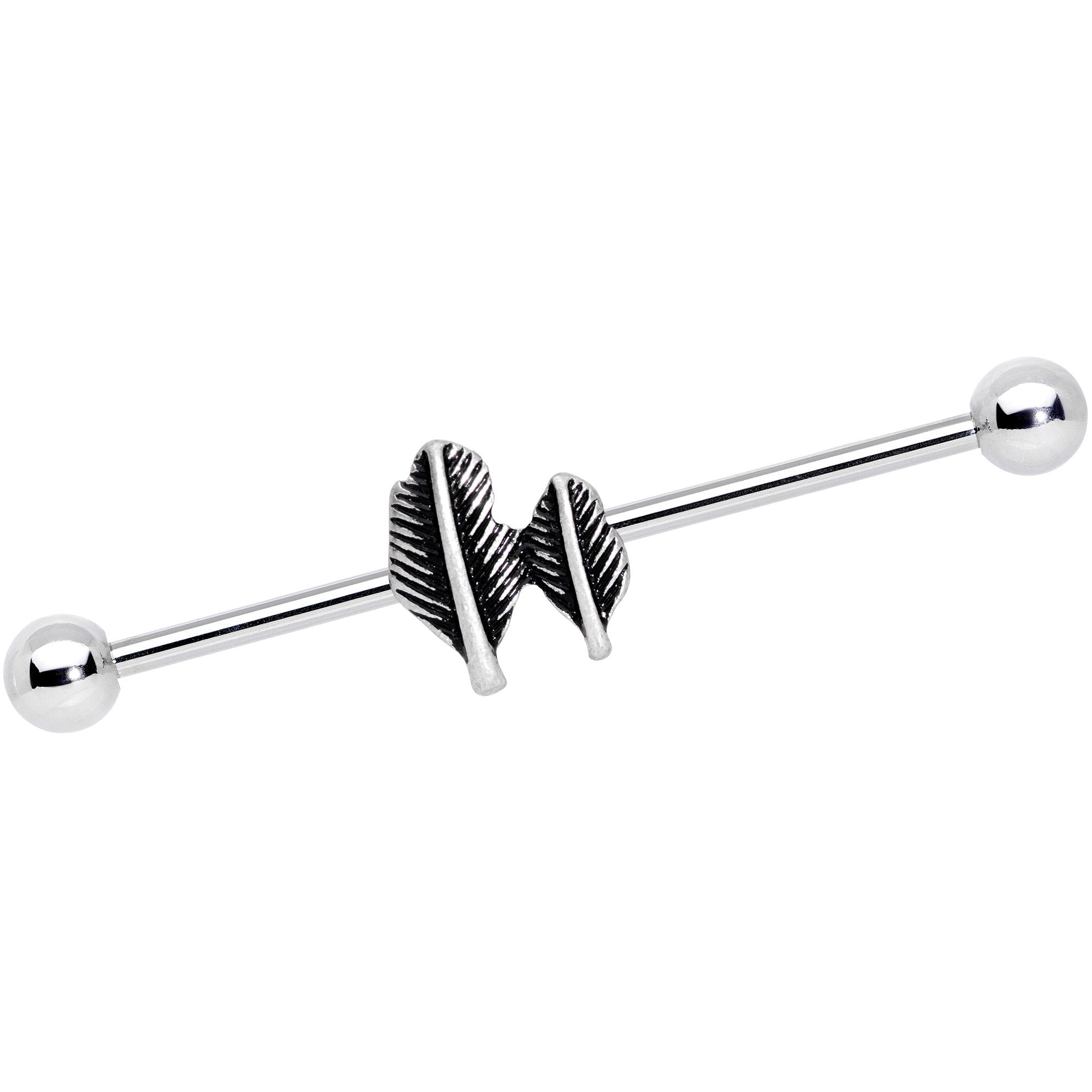 BodyCandy 14G Southwest Feathers Industrial Barbell 38mm — main product shot