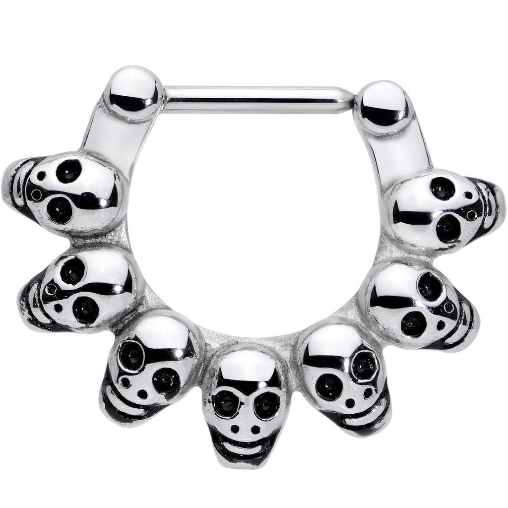BodyCandy 16G 5/16 Wreath of Skulls Cartilage Clicker — main product shot
