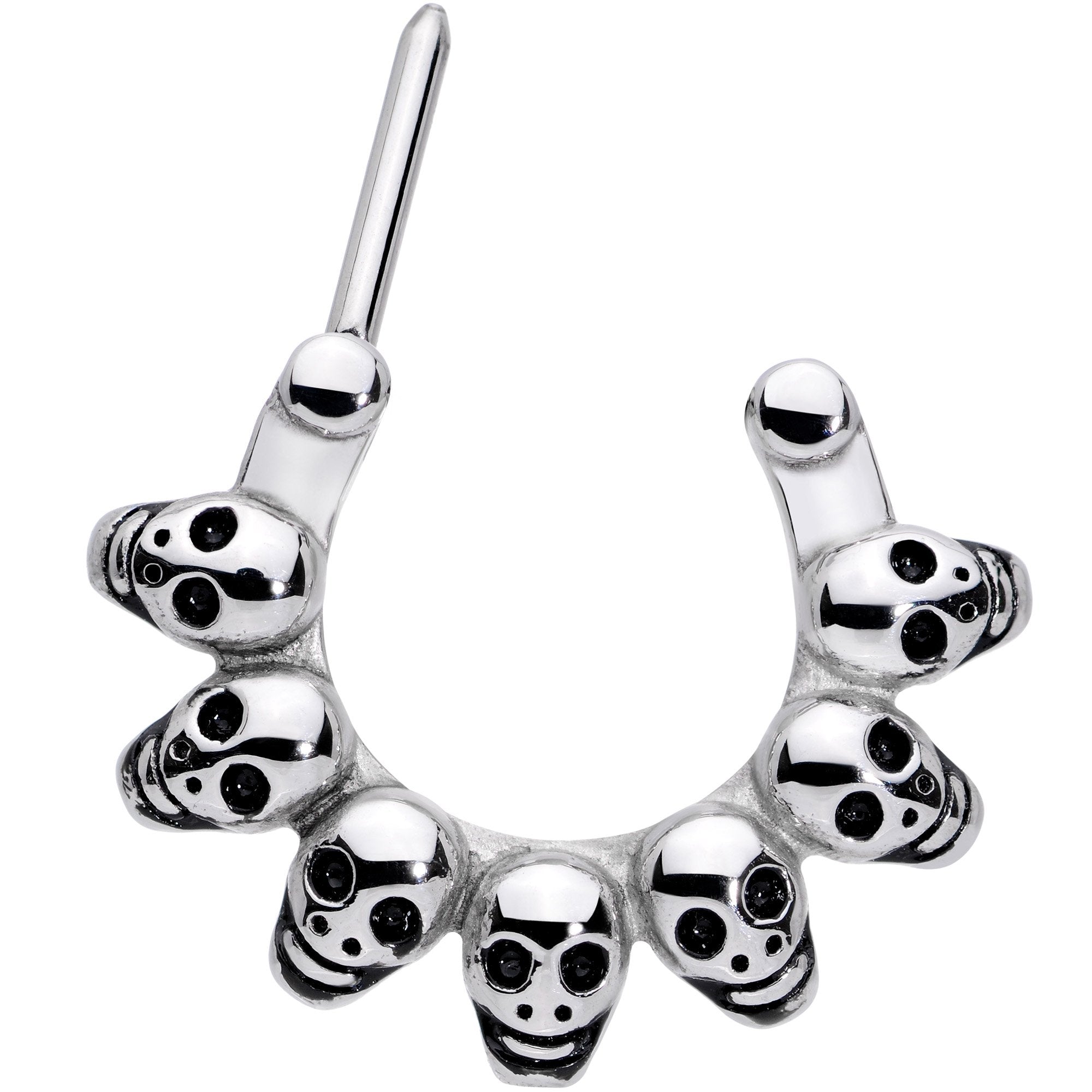 BodyCandy 16G 5/16 Wreath of Skulls Cartilage Clicker — detail and construction