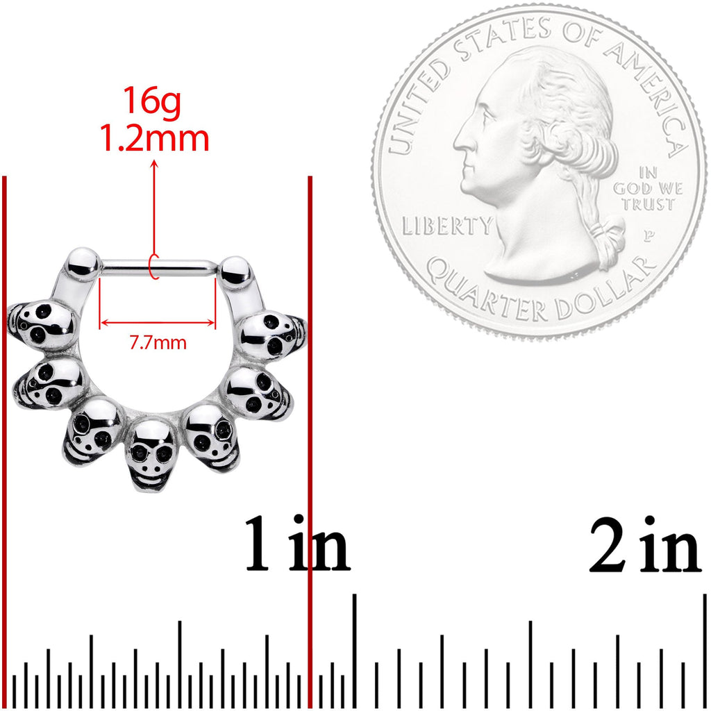 BodyCandy 16G 5/16 Wreath of Skulls Cartilage Clicker — lifestyle context