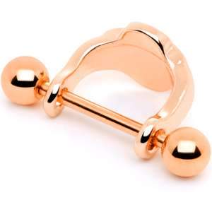BodyCandy 16G 1/2 Faux Turquoise Rose Gold Tone Flower Cartilage Cuff — lifestyle context