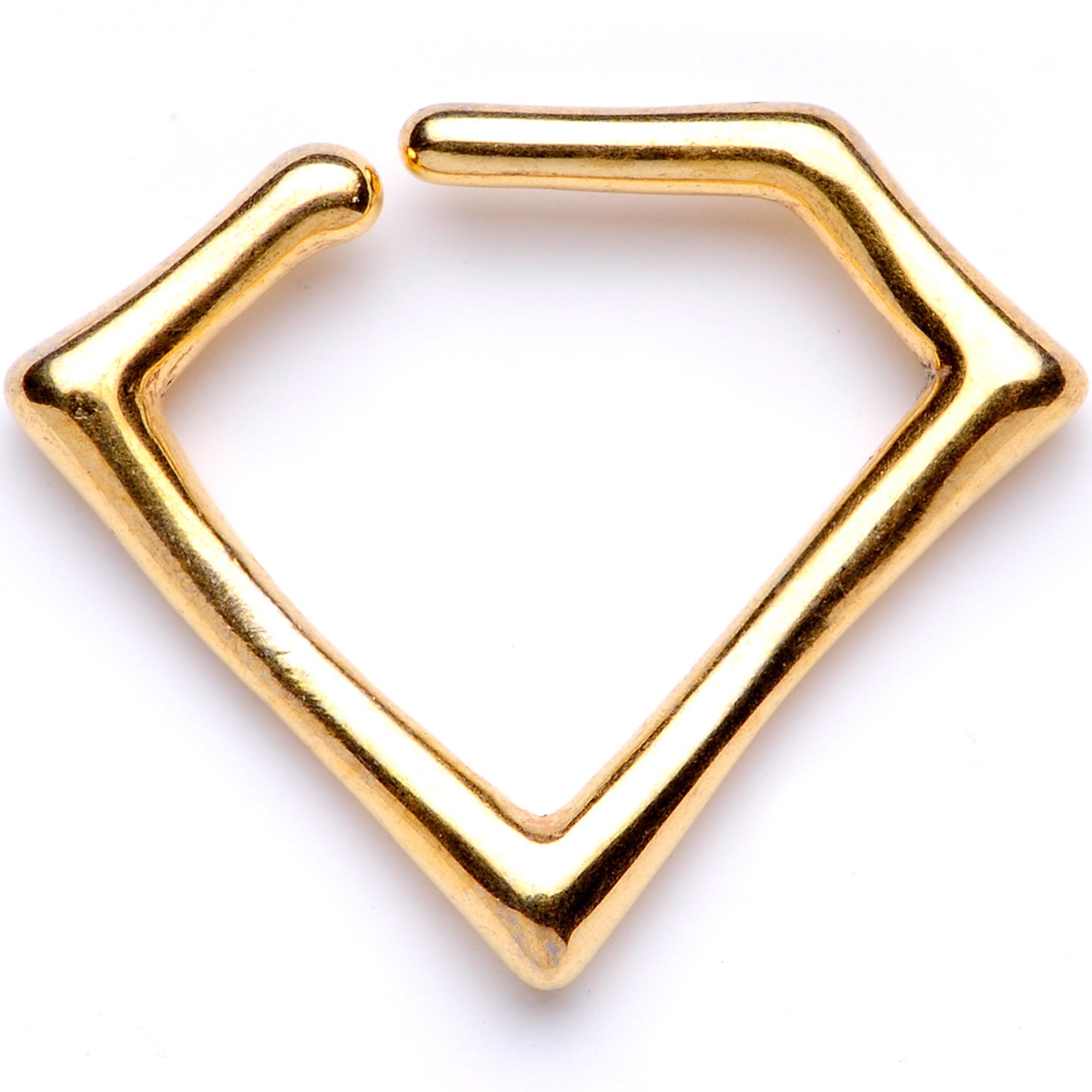 BodyCandy 16G 5/16 Gold Tone Geometric Rhombus Closure Ring — main product shot